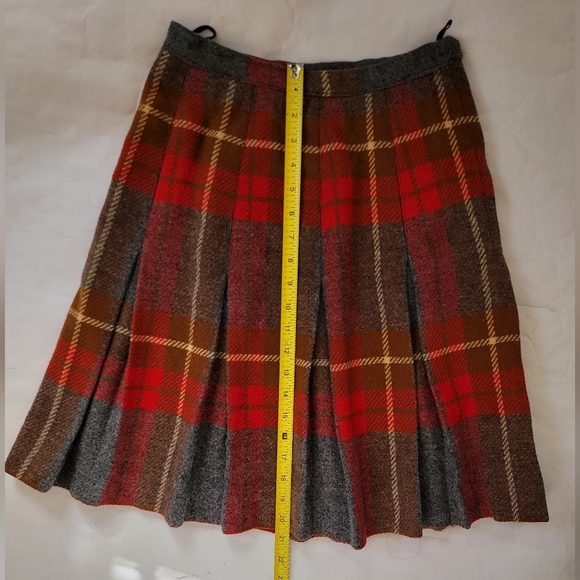 Vtg 60s Pleated Wool Skirt Academia Plaid School Girl Punk Women Juniors Small - Picture 3 of 8